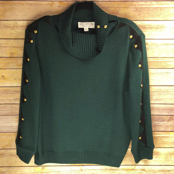 St John Collection Santana Knit Cowl Neck Sweater
